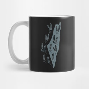 Map of Palestine Designed with Wheat Spikes Sunbula the Symbol of Freedom and Endless Giving Mug